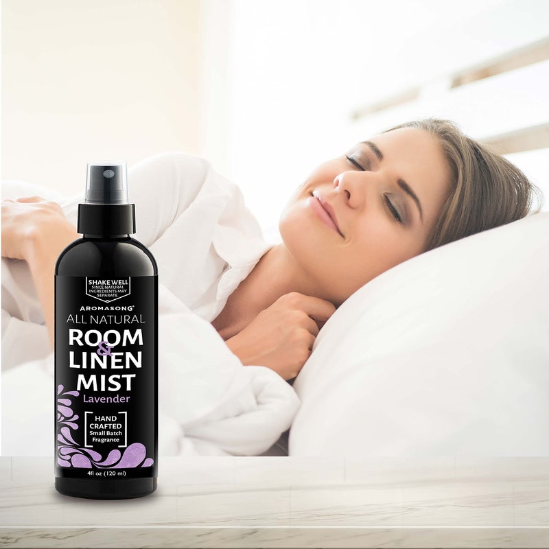 Aromasong All Natural Lavender Spray for sleep - Room & Linen Spray for Pillows and Sheets - Lavender Bed Spray Home Air Freshener & Deodorizer - Calming Essential Oil Spray for Sleepingâ€¦ - Image 4